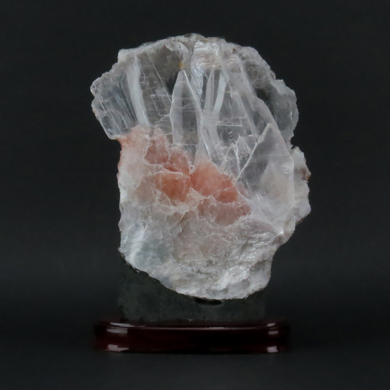 Rock Quartz Lapidary Specimen on Wooden Stand