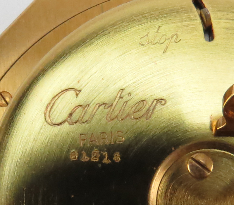 Collection of Three (3) Vintage Miniature Clocks Including a Cartier Alarm Clock with Enamel, Ansonia Gilt Metal Rococo style Alarm Clock, a German Alarm Clock with Guilloche Enamel and a Pair of French Opera Glasses with Mother of Pearl