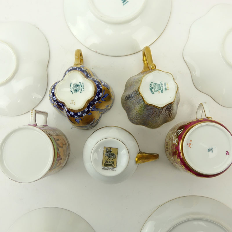 Grouping of Five (5) Vintage Porcelain Demitasse Tea Cups and Saucers