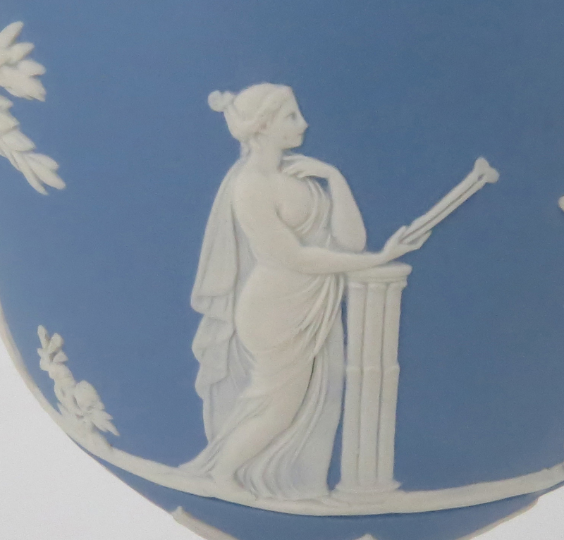 Wedgwood Jasperware Blue and White Covered Urn