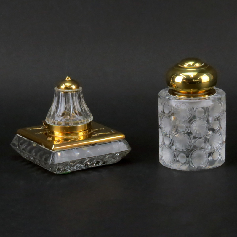 Grouping of Two (2) Vintage Inkwells