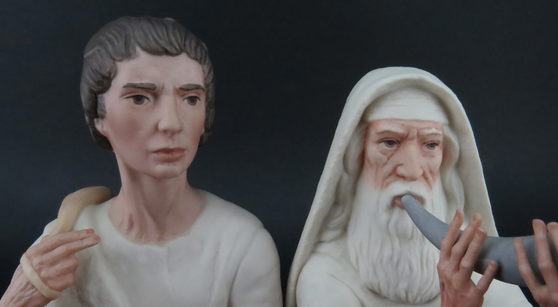 Two (2) Limited Edition Laszlo Ispanky Polychrome Porcelain Figurines on Wooden Stands