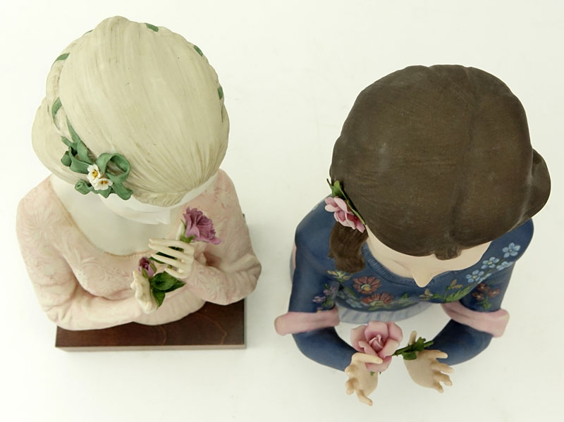 Grouping of Two (2) Polychrome Porcelain Figurines