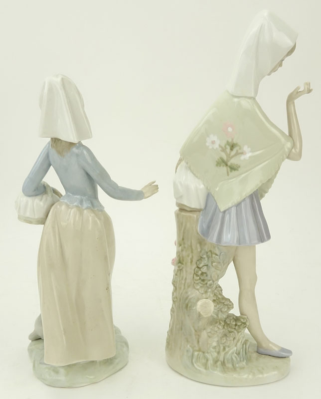 Two (2) Zephir Lladro Style Glazed Porcelain Figurines