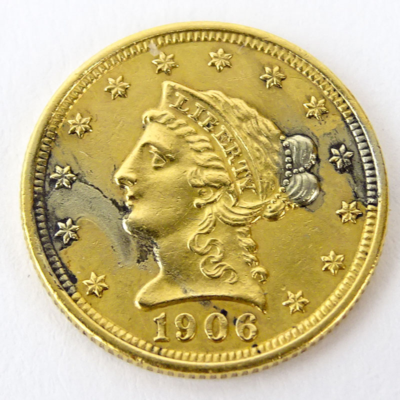 1906 US Liberty Head $2-1/2 Gold Coin