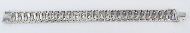 Contemporary Diamond and 18 Karat White Gold Bracelet