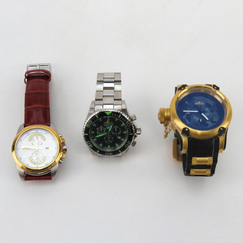 Three (3) Men's Invicta Watches