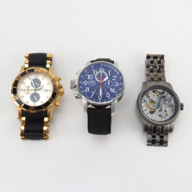 Three (3) Men's Invicta Watches