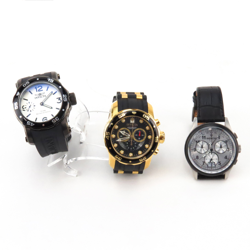 Three (3) Men's Invicta Watches