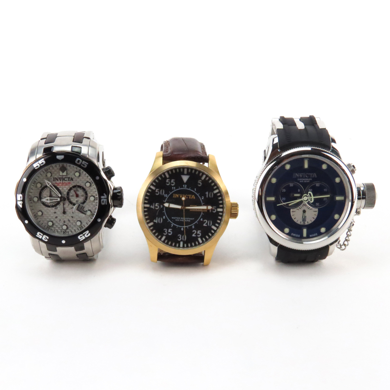 Three (3) Men's Invicta Watches