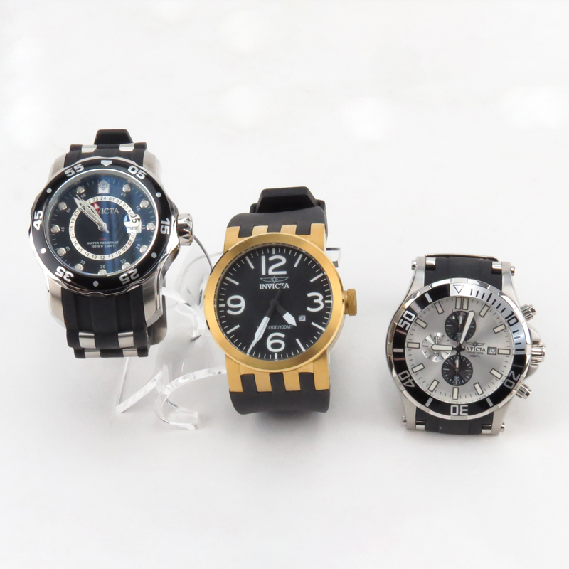 Three (3) Men's Invicta Watches