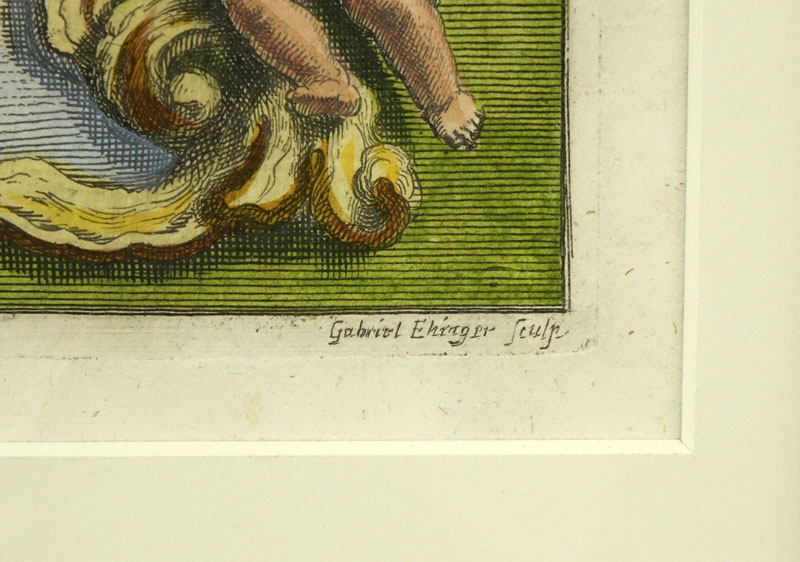 Gabriel Ehinger, German (1652-1736) Six (6) 17-18th Century Hand Colored Engravings