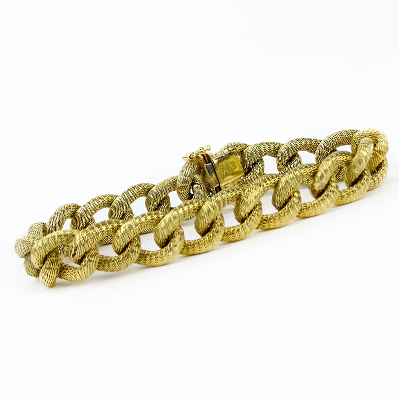 Vintage Italian 18 Karat Yellow Gold Flexible Link Bracelet