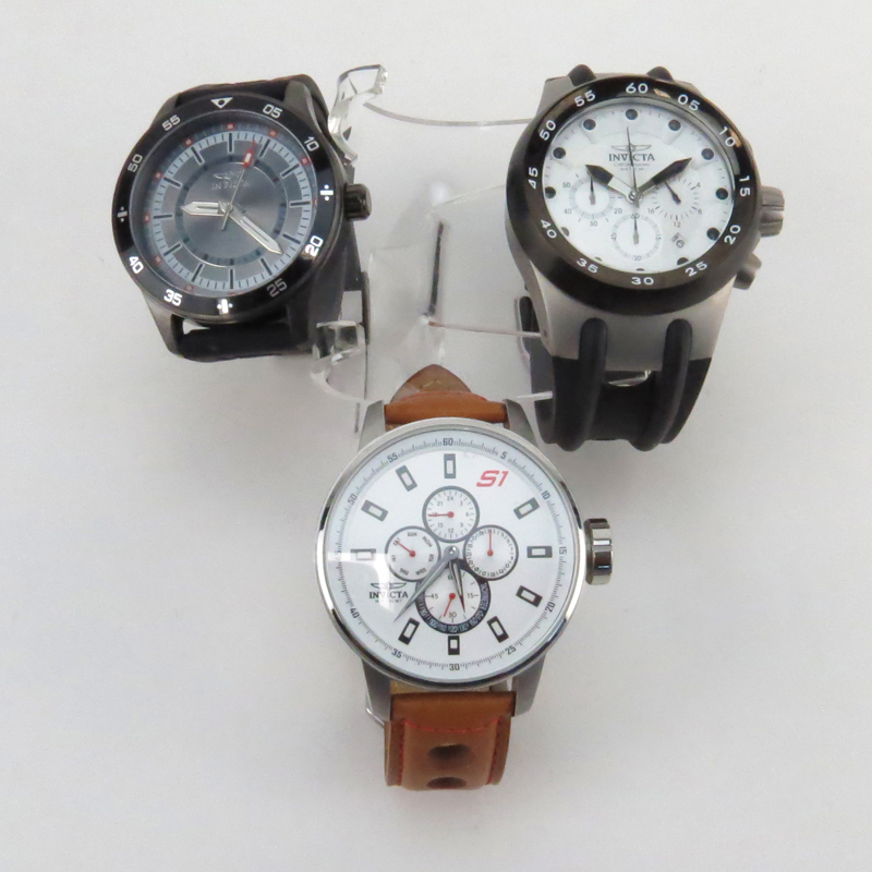 Three (3) Men's Invicta Watches