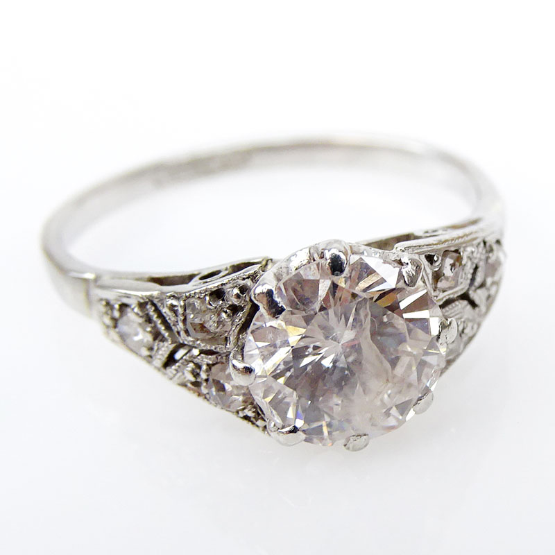 1.50 Carat Round Brilliant Cut and Platinum Engagement Ring.