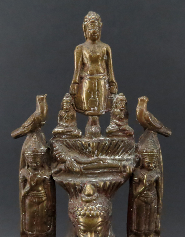 Bronze Buddha Sculpture On Lucite Base