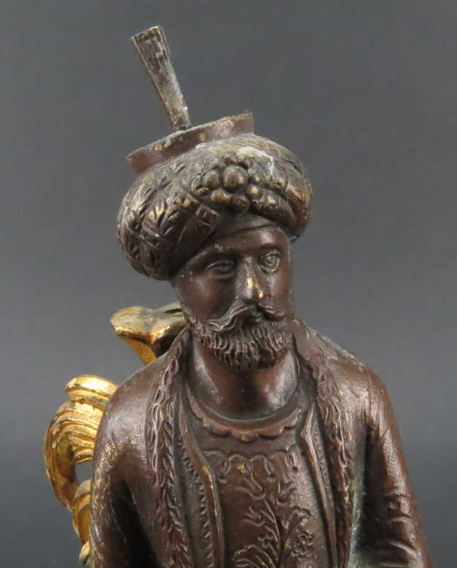 Vintage Bronze Orientalist Bronze On Marble Base