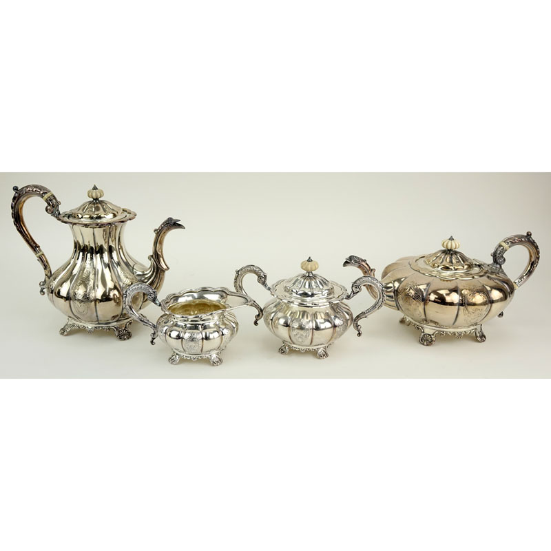 Barkers Ellis Four Piece  English Silver Plated Tea Set