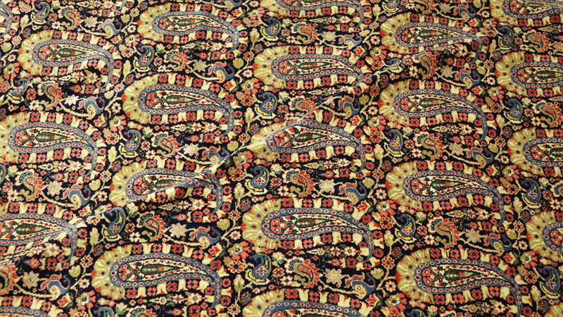 Very Fine Antique Persian Sinnah Senneh Silk and Wool Rug with Rare Multi Color Silk Warp