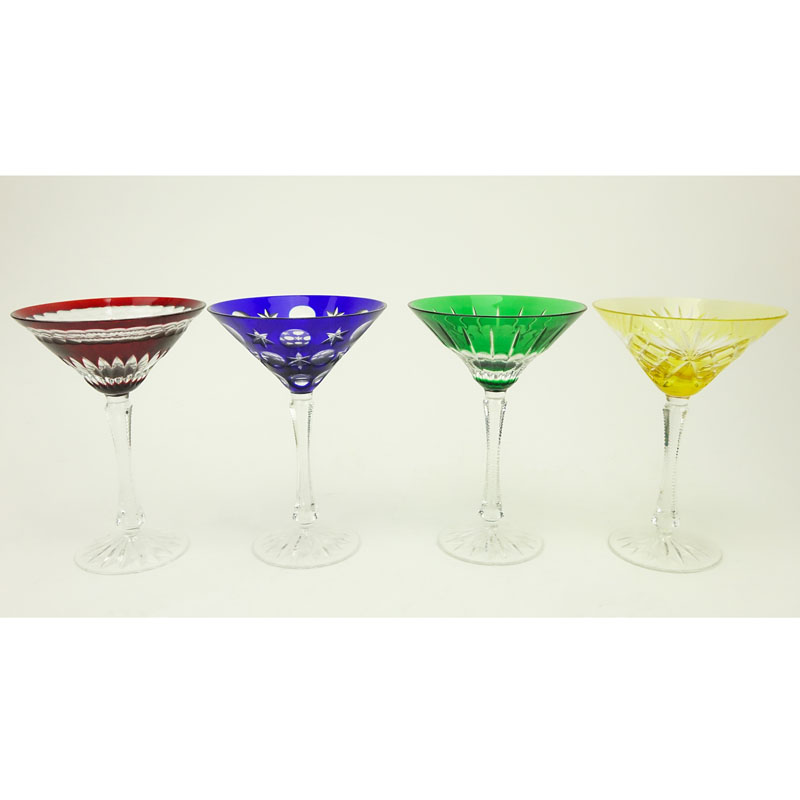 Set of Four (4) Tatiana Faberge "Na Zdorovye" Martini Glasses In Custom Box