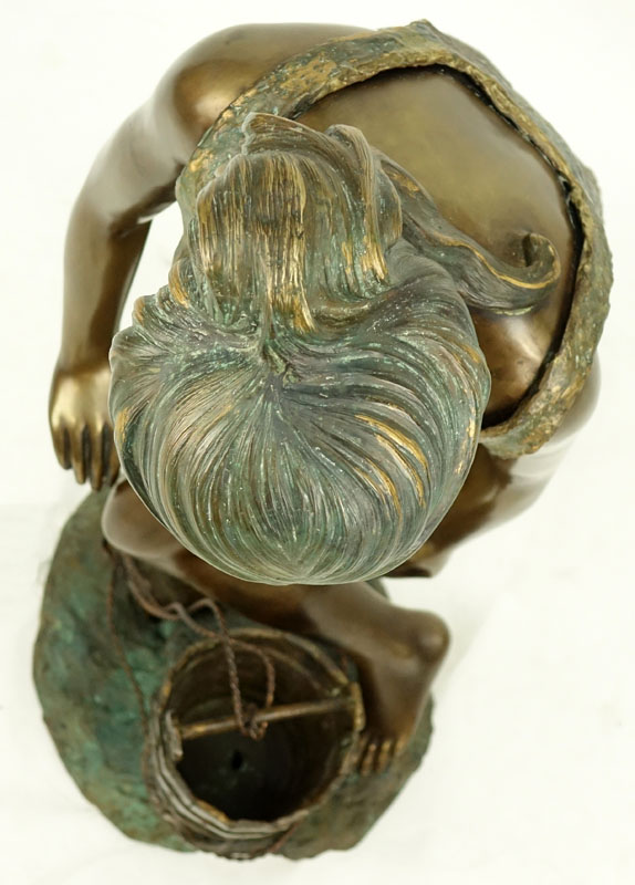 A. de Luca (20th Century) Art Nouveau Bronze Sculpture. Mounted as a fountain.