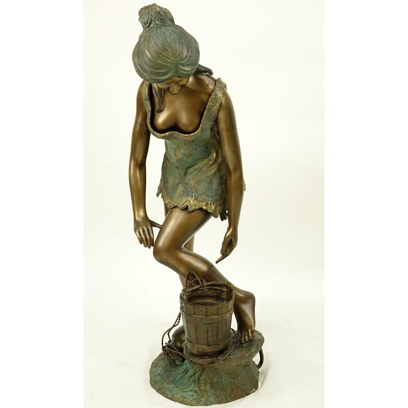 A. de Luca (20th Century) Art Nouveau Bronze Sculpture. Mounted as a fountain.