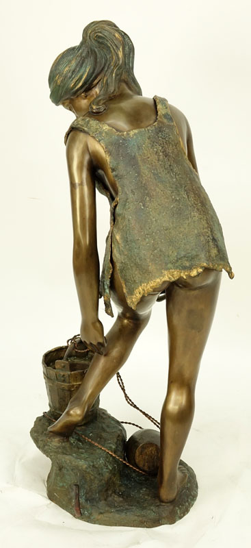 A. de Luca (20th Century) Art Nouveau Bronze Sculpture. Mounted as a fountain.