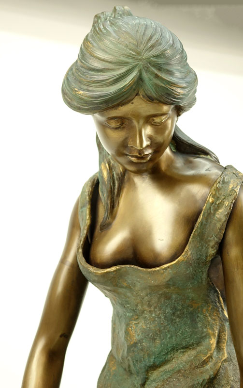 A. de Luca (20th Century) Art Nouveau Bronze Sculpture. Mounted as a fountain.