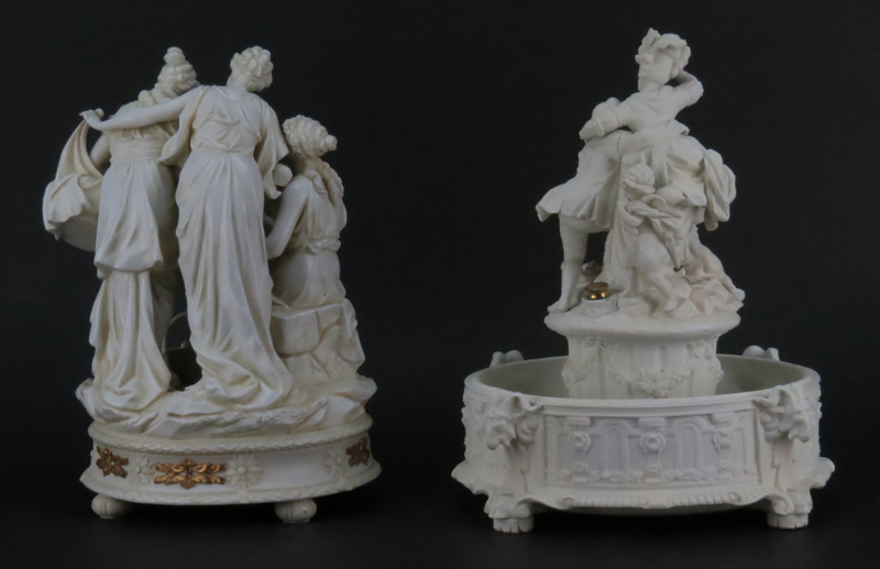 Grouping of Two (2) Bisque Porcelain Figural Groups