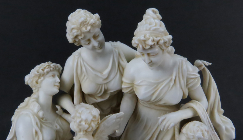 Grouping of Two (2) Bisque Porcelain Figural Groups