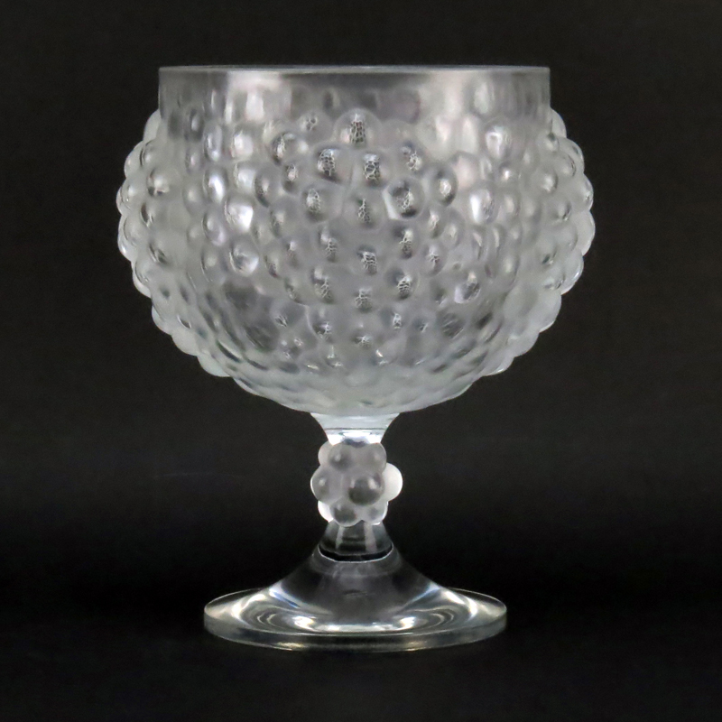 Lalique "Antilles" Frosted Crystal Pedestal Centerpiece Bowl