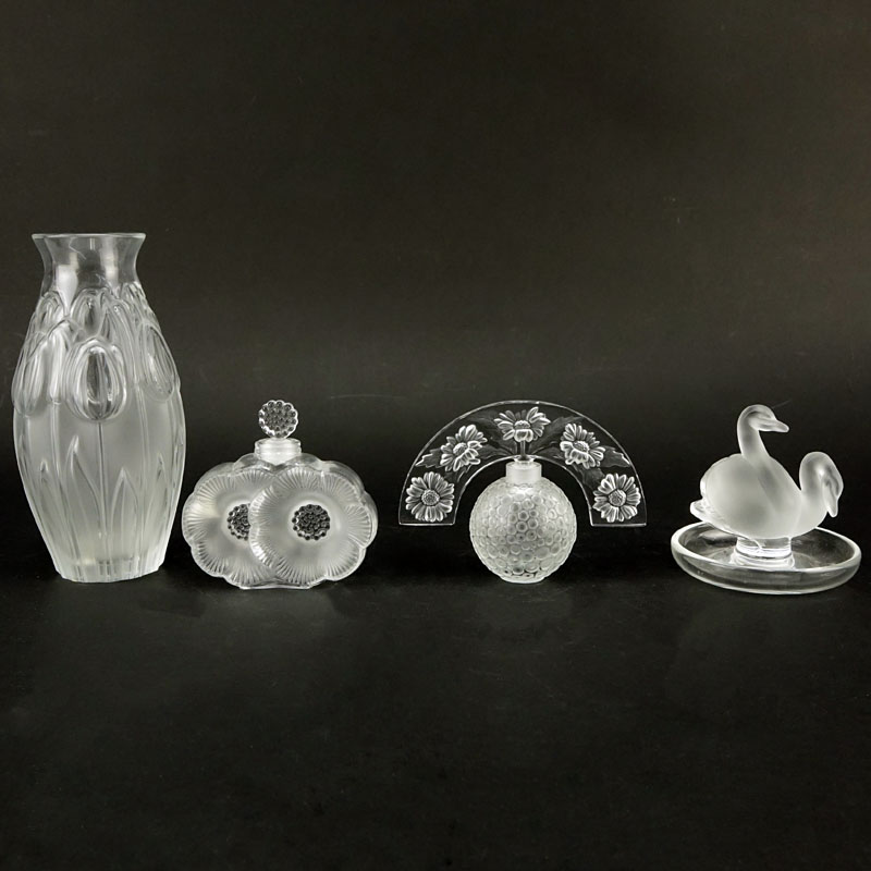 Grouping of Four (4) Lalique Crystal Tableware