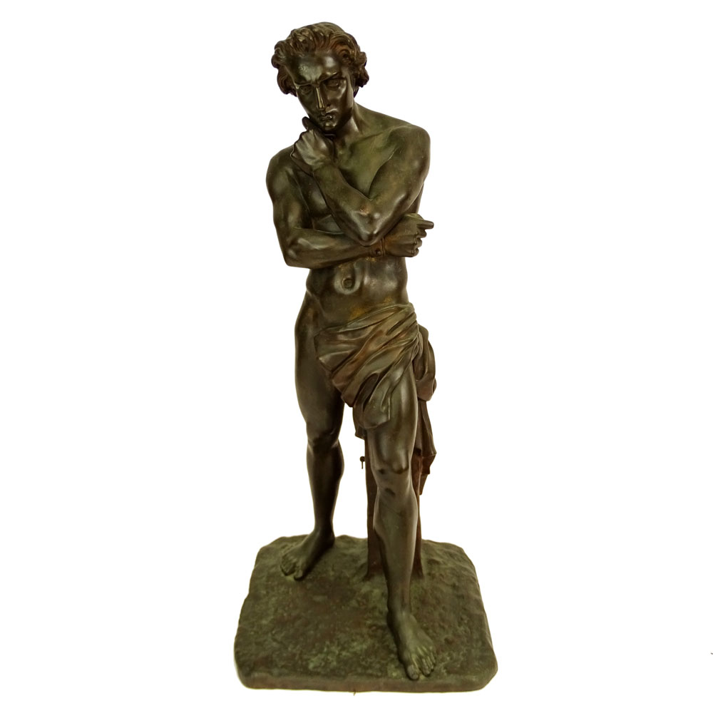 Jean-Jacques Feuchère, French (1807–1852) Bronze sculpture "Spartacus" Signed