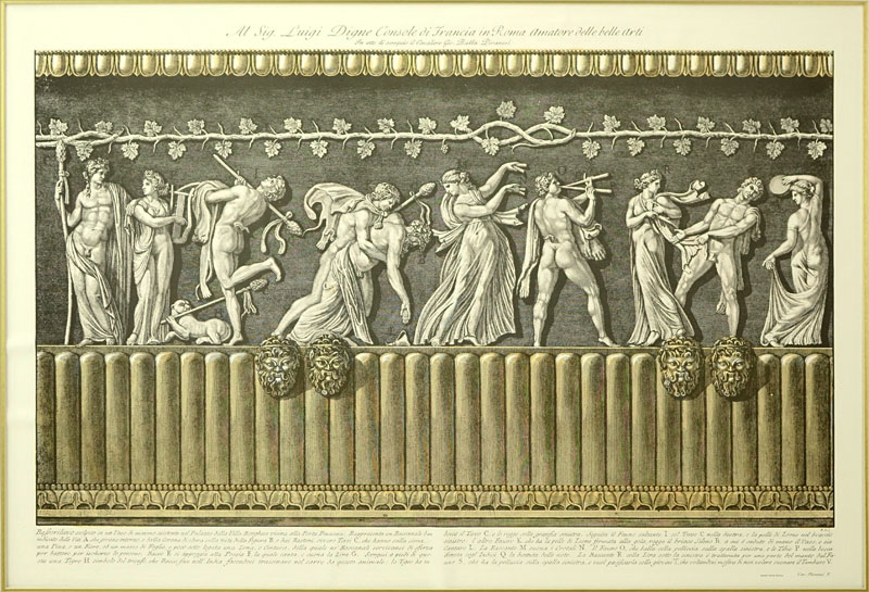 Two (2) Ornamental Frieze Engravings After Francesco Piranesi, Italian (born circa 1758-1810)