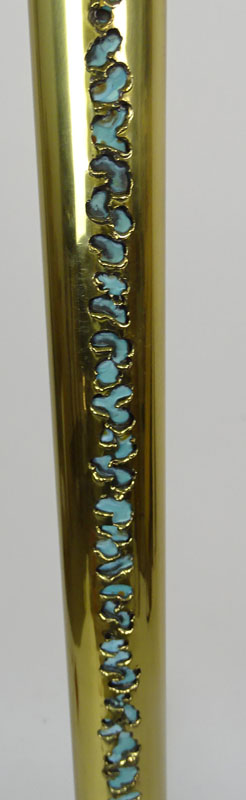 Attributed to Mastercraft Polished Brass and Polychrome Floor Lamp