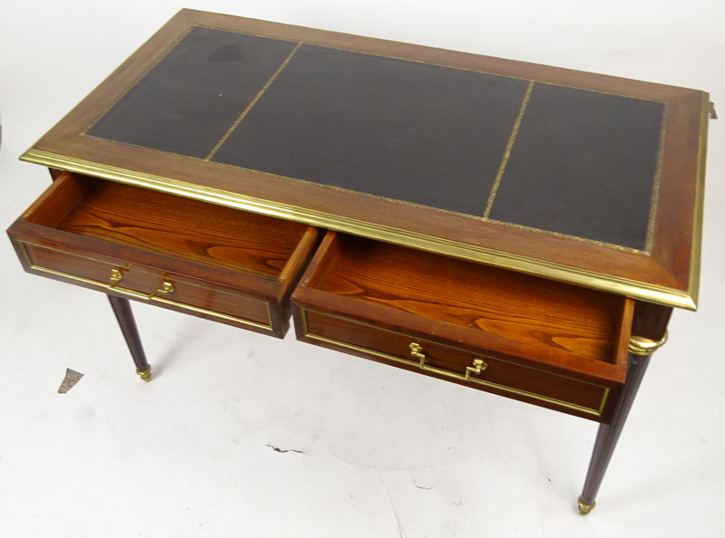 19/20th Century Louis XVI Style Mahogany Gilt Bronze Mounted Bureau Plat