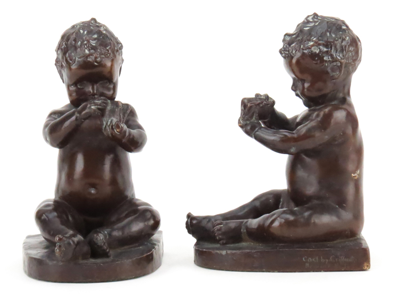 Brenda Putnam, American (1890-1975) Pair of Putti Figural Bronze Bookends