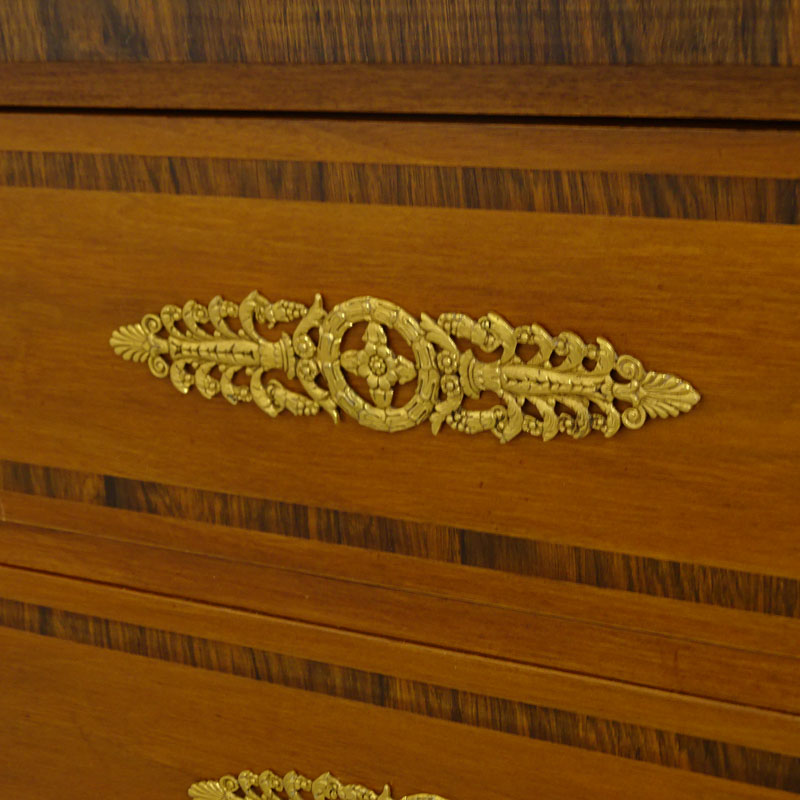 Vintage Empire Style Mahogany Inlaid and Gilt Bronze Commode/Chest of Drawers