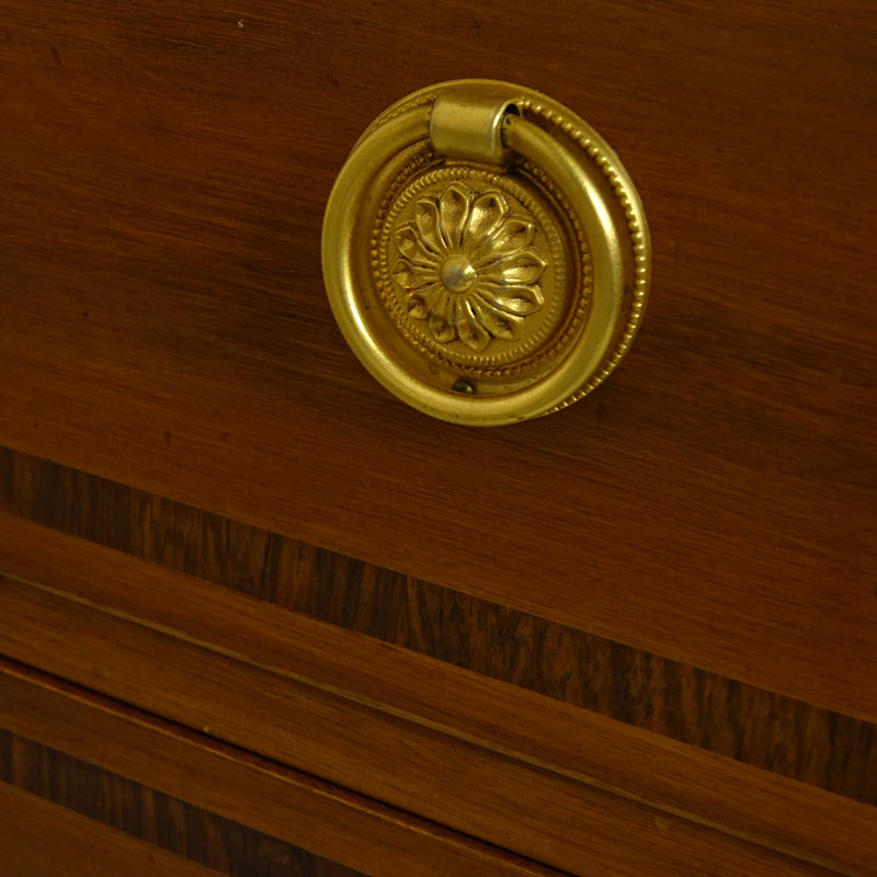 Vintage Empire Style Mahogany Inlaid and Gilt Bronze Commode/Chest of Drawers