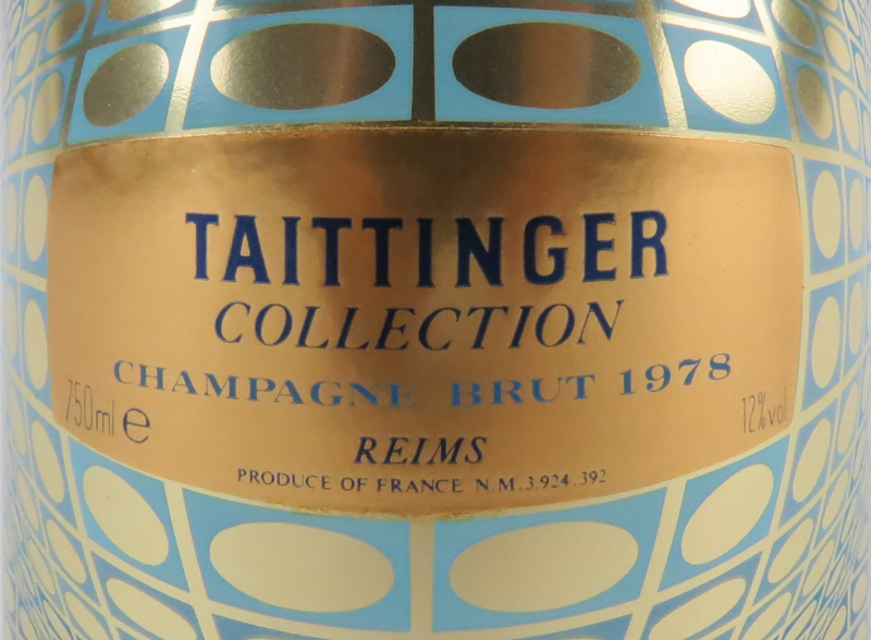 Circa 1978 Taittinger Collection Victor Vasarely Champagne Bottle in Original Box