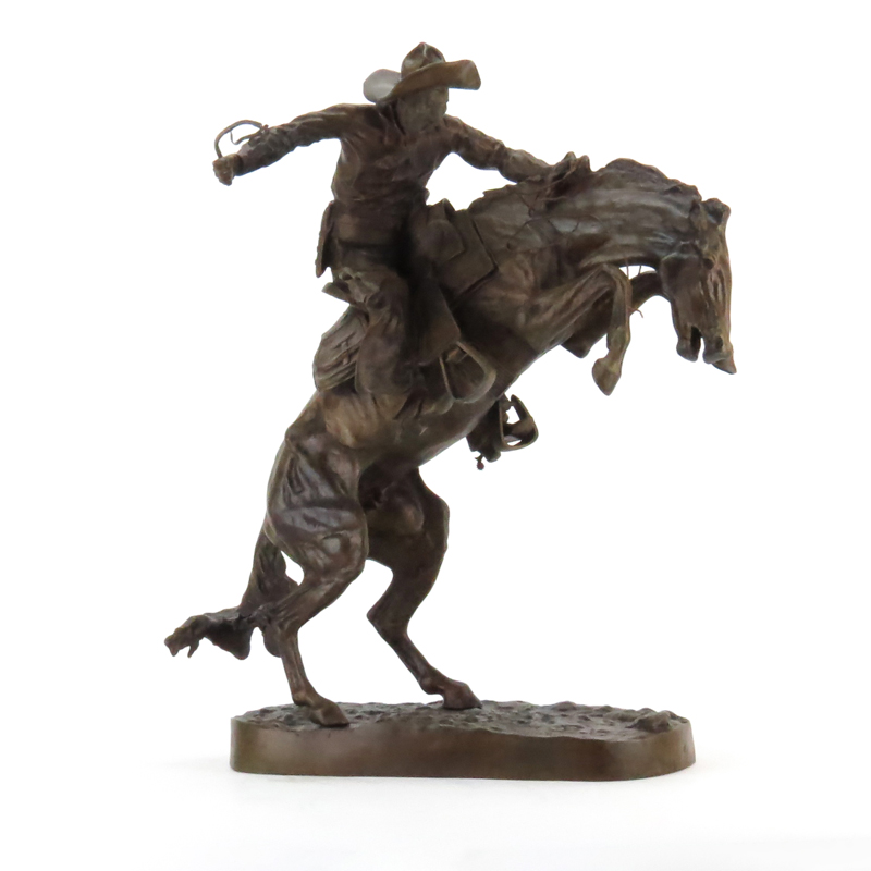 After: Frederic Remington, American (1861-1909) "Bronco Buster" Bronze Sculpture