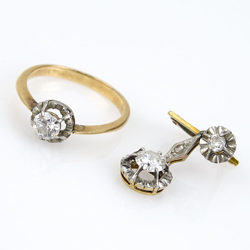 .45 Carat Round Brilliant Cut Diamond and 14 Karat Yellow Gold Ring