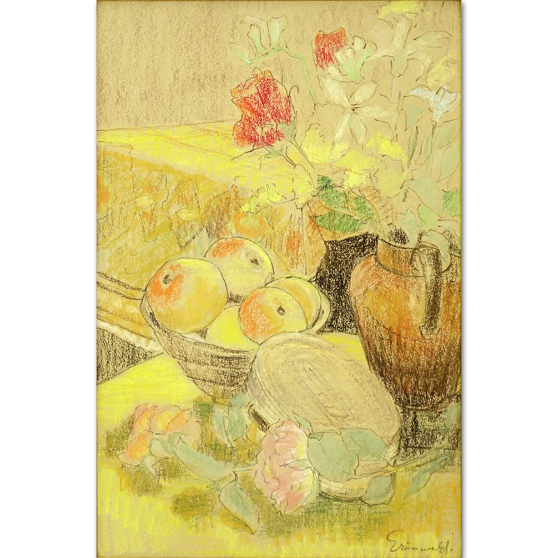 Isaac Grünewald, Swedish  (1889-1946) Pastel on Artist Board, Still Life