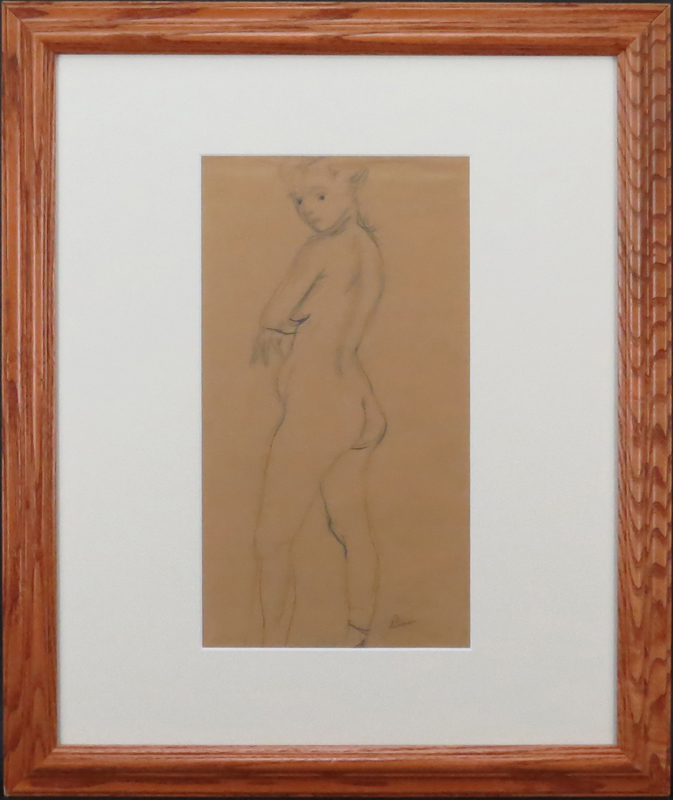 Maximilien Luce, French (1858 - 1941) Pencil on paper "Female Nude" Signed lower right