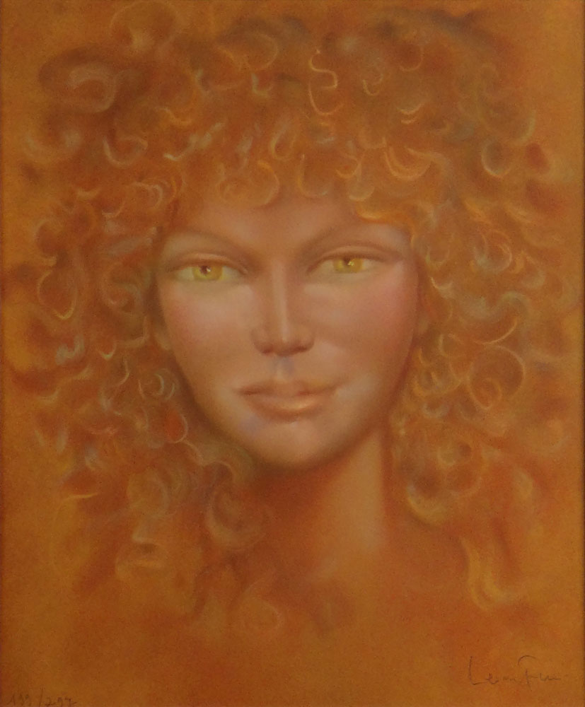 Leonor Fini, French (1908-1996) Color Lithograph "Portrait" Signed and Numbered In Pencil 199/297, Leonor Fini