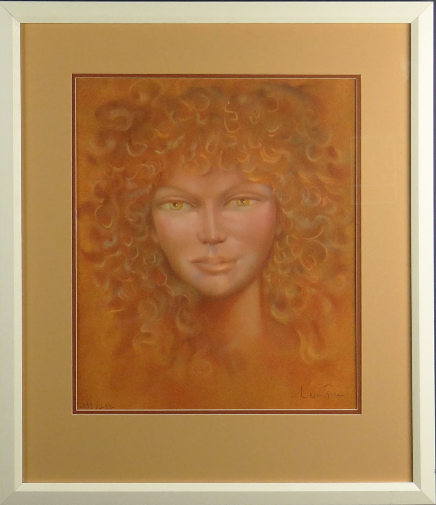 Leonor Fini, French (1908-1996) Color Lithograph "Portrait" Signed and Numbered In Pencil 199/297, Leonor Fini