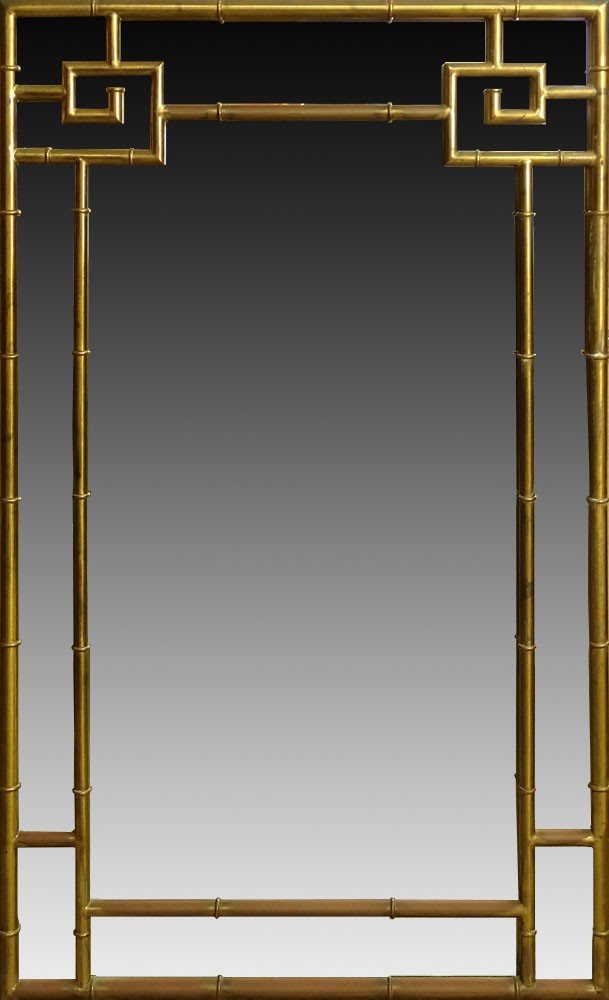 Mid 20th century brass faux bamboo mirror