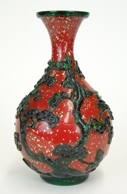 Mid to Late 20th Century Chinese Peking Glass Vase