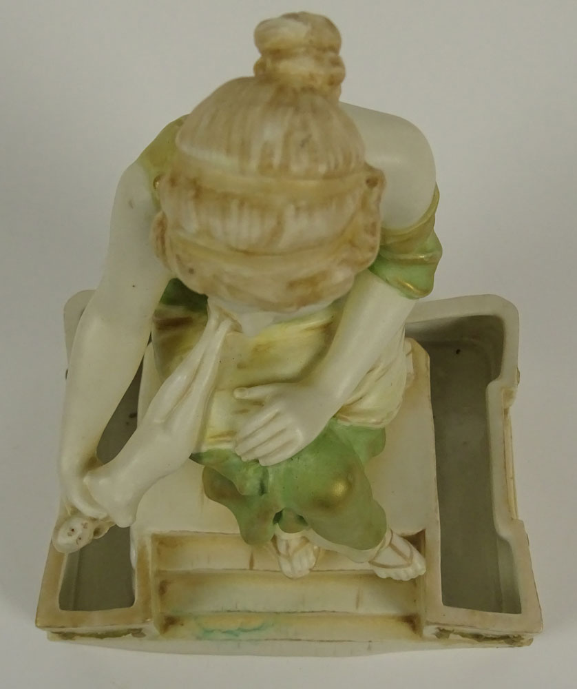 Antique Royal Vienna Wahliss Porcelain Figurine "Grecian Beauty" Signed with Blue Seal Mark on Bottom