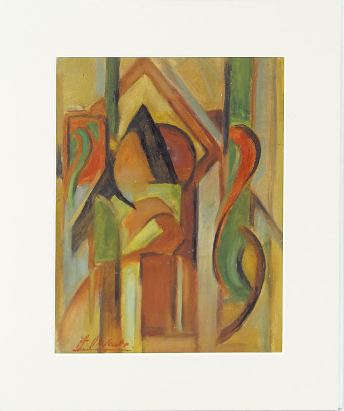 Andre Rageade, French (1890 - 1970) Gouache on card "Cubist Composition"